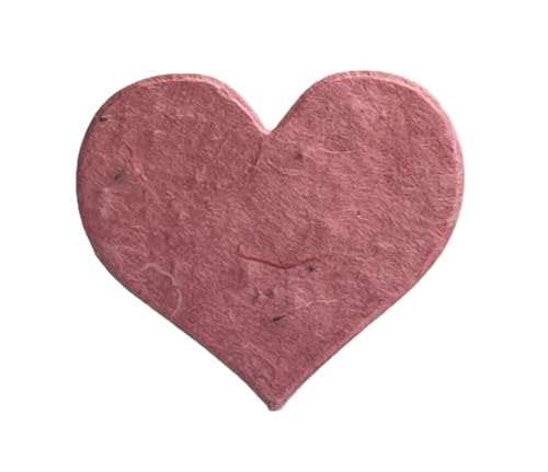 Of The Earth Handmade Paper - Small Heart Shape Seed Embedded Cotton Tags - 1.75" X 1.5" - Set of 50 (68s Pink Lotka) - color: 68s Pink Lotka