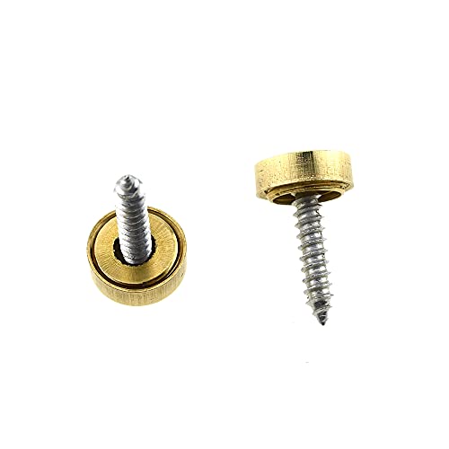 Hahiyo 12mm Diameter Mirror Screws Brushed Stainless Steel Solid Easy Install Brass Washer Decorative Caps Fasteners Nails Gold 10 Pairs for Bathroom Mirrors Panels Kitchen Ceiling Arts Crafts - size: 12mm-10sets-Gold