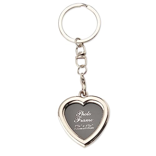 Photo Frame Keychain Locket Keychains for Women Men Insert Mini Heart Photo Holder Keychains Key Ring Memorial Keychain for Pictures Stamp Tickets - color: B