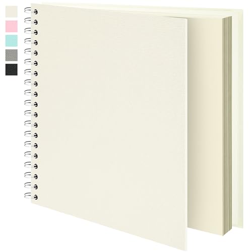 Vienrose Scrapbook Album,80 Pages,12x12 Inch,Sophora Beige | Blank Thick Kraft Paper,DIY Scrapbooking Supplies – Wedding,Travel,Family,Baby,Holiday Gifts - color: Beige, size: 12×12 Inch 80 Pages
