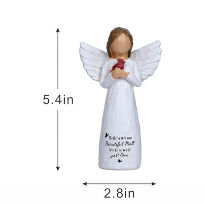 Angel Cardinal Gifts for Women Red Cardinal Decor Angel Figurine Sympathy Gifts for Loss of Mother Mom One Grief Gifts for Women Memorial Cardinal Gift Resin Home Decor Sculpted Hand-Painted - style: Cardinals 1