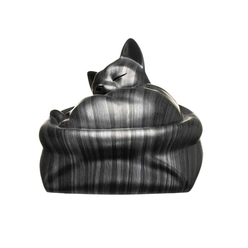 Cat Urn Small Pet Urn for Cat Ashes - Stylish Cat Urns for Ashes, Premium Quality Pet Urns for Cats(Black) - color: Black