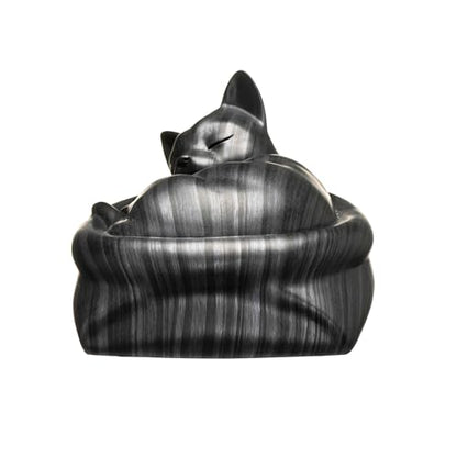 Cat Urn Small Pet Urn for Cat Ashes - Stylish Cat Urns for Ashes, Premium Quality Pet Urns for Cats(Black) - color: Black