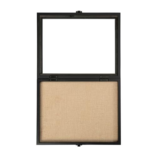 HBCY Creations 11x14 Black Wood Shadow Box Display Case - Solid Wood with Acrylic Window - Security Latch - for Mementos and Keepsakes