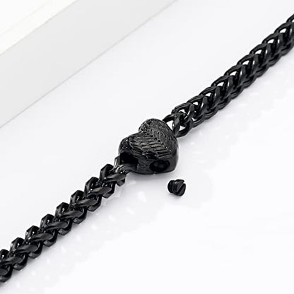 Heart Urn Link Bracelet for Ashes for Women Stainless Steel Cremation Jewelry Adjustable Keepsake Bangle Memorial Gift - color: B