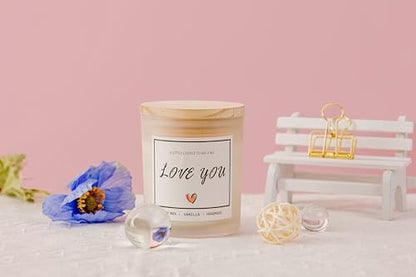 I Love You Gifts for Her, Romantic Gifts for Anniversary Wedding, Showing Your Love and Appreciation for Friend Wife Husband Women Men Mom BFF, Vanilla Scented Candle - color: Love You