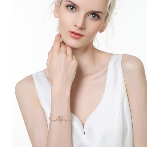 zeqingjw Heart Urn Bracelet for Ashes for Women Men Tree of Life Cremation Bangle Ashes Holder Keepsake Pendant Memorial Jewelry Gifts - color: Rose Gold