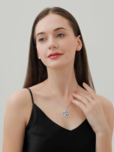 WINNICACA Silver Cremation Urn Necklaces for Ashes of Loved Ones - style: Butterfly Crystal Necklace