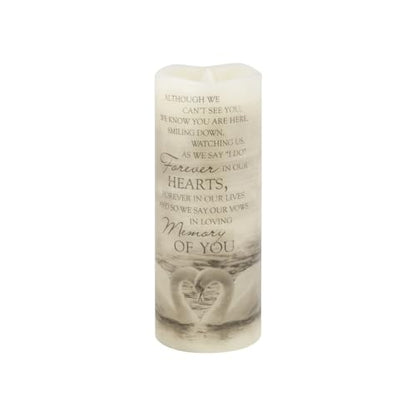 Carson, Everlasting Glow With Premier Flicker "In Loving Memory" Candle White