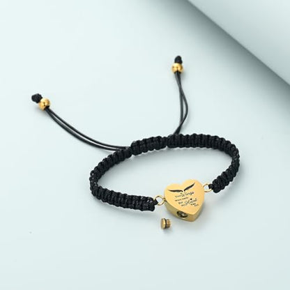 Imrsanl Heart Cremation Bracelet for Ashes Memorial Urn Jewelry - color: Rope-Gold