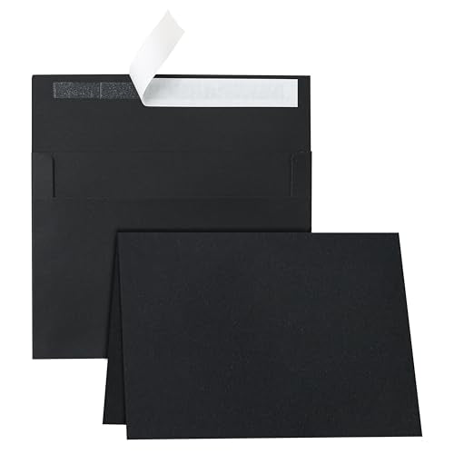 Guakicae 100 Packs Black Greeting Cards and Envelopes 5 x 7 - color: Black, size: 5x7-100pcs