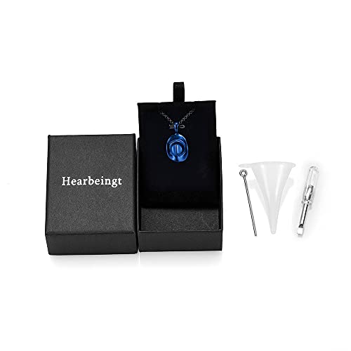 Hearbeingt Cowboy Hat Urn Necklace for Ashes Cremation Jewelry - color: Blue