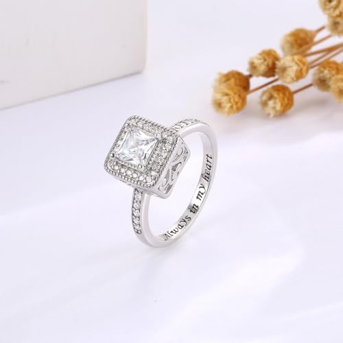 925 Sterling Silver Cremation Urn Ring for Women Memorial Ashes Keepsake Jewelry to Honor Loved Ones - color: CZ