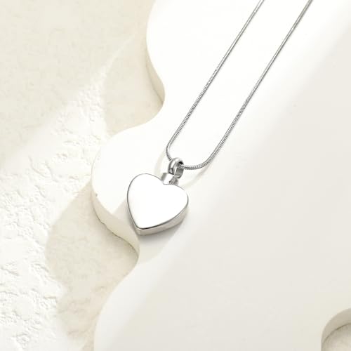 Heart Paw Print Urn Necklace for Ashes for Pet Stainless Steel Pendant - color: Customize