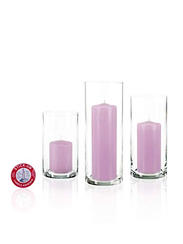 yummi Set of 36 Slim Pillars and Cylinder Vases - Violet - color: Violet