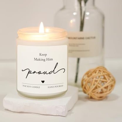 Sympathy Gifts for Loss of Loved One, 7OZ Lavender Scent Soy Wax Candle - style: Keep Making Him Proud