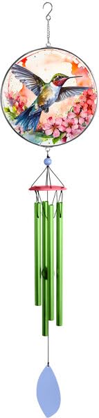 Spoontiques Hummingbird Suncatcher Wind Chime - Outdoor Garden Décor - Decorative Chimes for Yard, Garden, Backyard and Patio Decoration - color: Hummingbird Suncatcher