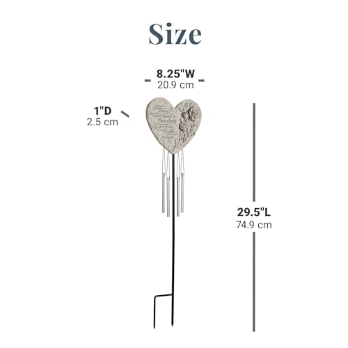 Let's Make Memories Personalized Memorial Wind Chime - Sympathy - Customized Condolences - Loss of Loved One - Celebrate Their Life - Outdoor Memorial - Windsong Sympathy Garden Wind Chime - style: Heart - Wind's Own Song