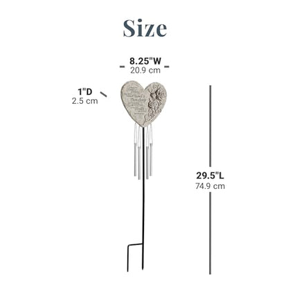 Let's Make Memories Personalized Memorial Wind Chime - Sympathy - Customized Condolences - Loss of Loved One - Celebrate Their Life - Outdoor Memorial - Windsong Sympathy Garden Wind Chime - style: Heart - Wind's Own Song