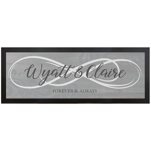 Let's Make Memories Personalized Wall Art Canvas - For the Couple Engagement Wedding Anniversary Love - Home Decor - Customize with Two Names and Date/Message - Infinite Love - Framed - 9x27” - color: Infinite Love - Framed 9x27"