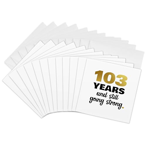 3dRose Greeting Cards - 103rd Birthday Still Going Strong 103 Bday Gift - 12 Pack - Designs Anniversary - size: 12 Greeting Cards with envelopes