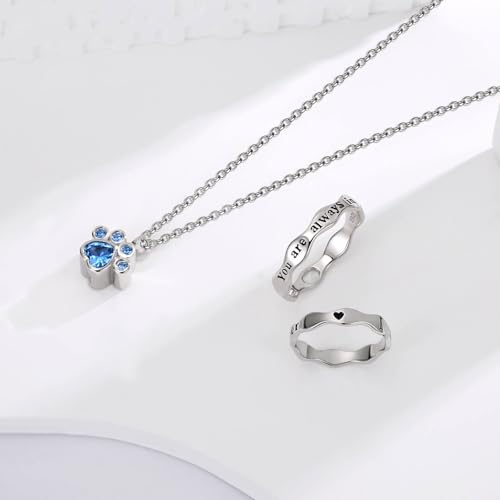 Sterling Silver Cremation Jewelry for Ashes Pendant Eternity Urn Necklace Keepsake Memorial Gifts You Are Always In My Heart I Love You Forever - color: White, style: Pet Paw Print