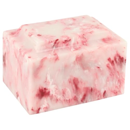 Ruby Classic Cultured Marble for Silverlight Urns by Mackenzie Vault, Red Cremation Urn for Ashes, Adult Sized, Ground Burial, Home Memorial, and Funeral Service - color: Ruby