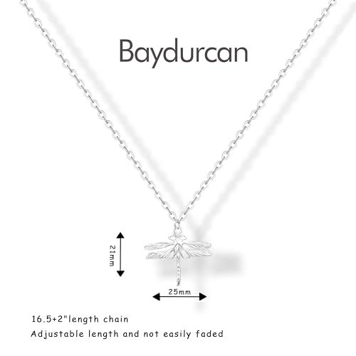 Baydurcan Pendant Necklace for Women Friends Sister Birthday Christmas Gift | Silver Evil Eye Ankh Mary Friendship Dragonfly Hummingbird Snake Turtle Pendant Necklace for Her Just Because Gifts - style: Dragonfly