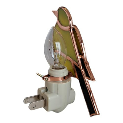 Gift Essentials Goldfinch Plug-in Night Light - Stained Glass Nightlight | Goldfinch Stained Glass Plug-in Nightlight with On/Off Rocker Switch. Includes One 4-Watt Replaceable Warm-Glow Bulb. - color: Goldfinch