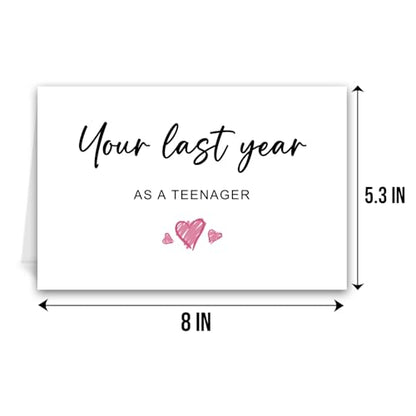 Qiliji Funny 19th Birthday Card for Son Daughter, 19 Years Old Birthday Card for Boy Girl, Nineteenth Birthday Card for Sister Brother Friend, Your Last Year As A Teenager - color: 19th Birthday