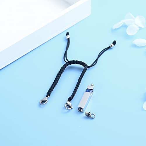 Harbeingt Adjustable Urn Bracelet for Ashes for Women Cremation Jewelry - color: Silver Blue1