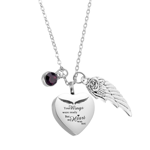 uxcell Cremation Necklace for Ashes with Stones, Urn Ash Memorial Cremation Necklaces Waterproof Keepsake Pendant with Funnel Kit for Ashes of Loved Ones, Pet (Dark Purple) - color: Dark Purple