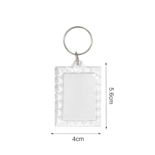 BetterJonny 20Pcs Acrylic Picture Keychain Blanks in Clear Acrylic Picture Frame Keyrings - color: Lace Rectangle