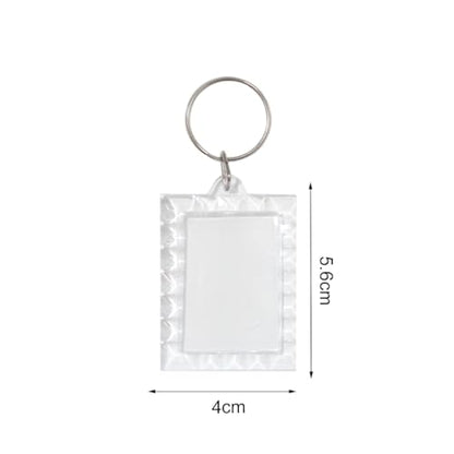 BetterJonny 20Pcs Acrylic Picture Keychain Blanks in Clear Acrylic Picture Frame Keyrings - color: Lace Rectangle