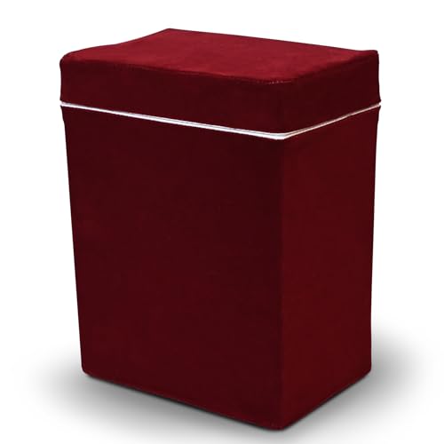 Velvet Urn Bag with TSA Approved Cremation Container | Holds Cremated Ashes of Human Adult | For Use in a Niche or Ground Burial | Fits Crowne Burial Urn Vault (Burgundy) - color: Burgundy