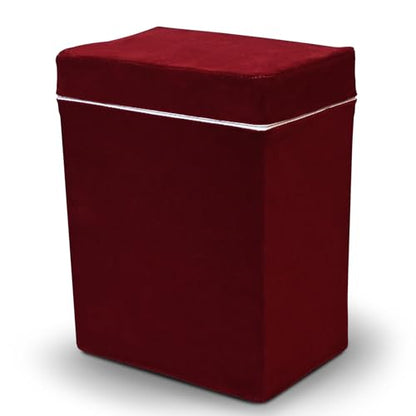 Velvet Urn Bag with TSA Approved Cremation Container | Holds Cremated Ashes of Human Adult | For Use in a Niche or Ground Burial | Fits Crowne Burial Urn Vault (Burgundy) - color: Burgundy