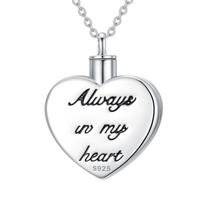Tree of Life Urn Necklace for Ashes, S925 Sterling Silver Hummingbird/Cross/Love Heart Pendant Cremation Jewelry with Funnel Filler Memorial Keepsake Gifts for Women Men - color: Heart Abalone Shell Urn Necklace