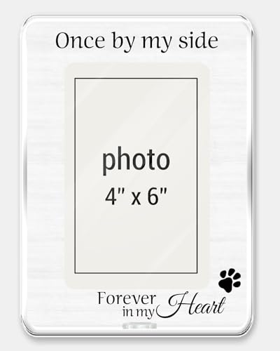 Loss of Dog Sympathy Gift Picture Frame, Remembrance | Gifts for Loss of Dog Cat, Pet Memorial Gifts for Dogs Cats, Pet Memorial Picture Frame for 4 x 6 Inch Photo - color: Once