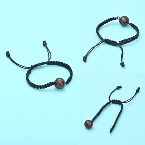 Hearbeingt Baseball Urn Bracelet for Ashes Cremation Jewelry for Women Men - color: Black-Red