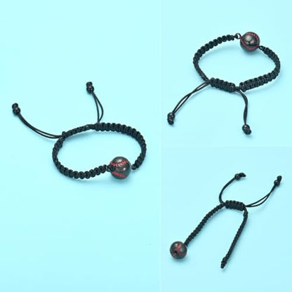 Hearbeingt Baseball Urn Bracelet for Ashes Cremation Jewelry for Women Men - color: Black-Red