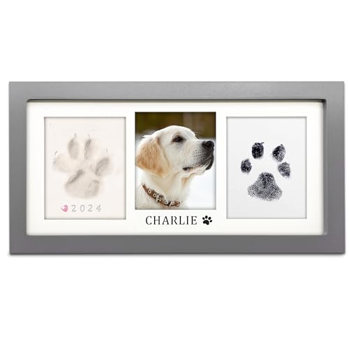 MYPAWLETS Paw Print Frame Kit,Dog/Cat Paw Print Keepsake,Grey - color: Grey
