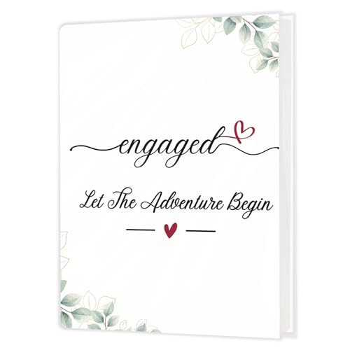Engaged Gifts Photo Album Holds 36 4x6 Photos, Engagement Gifts for Couples Newly Engaged, Engagement Gift, Let the Adventure Begin Small Photo Album Memory Keepsake - color: Enagaed