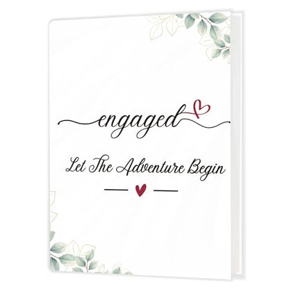 Engaged Gifts Photo Album Holds 36 4x6 Photos, Engagement Gifts for Couples Newly Engaged, Engagement Gift, Let the Adventure Begin Small Photo Album Memory Keepsake - color: Enagaed