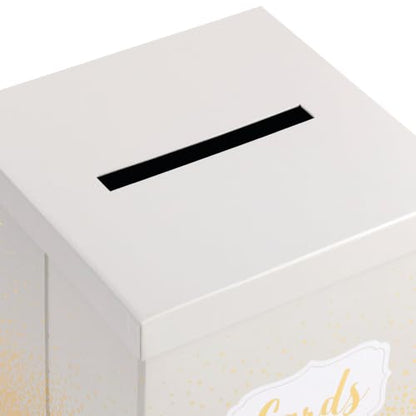 Hallmark 10" Wedding Card Box (Pearl and Gold Dots) - color: Pearl, Gold