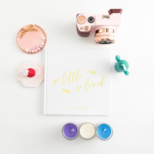 Calculs So Little So Loved Baby Shower Guest Book, Gold - color: White & Gold