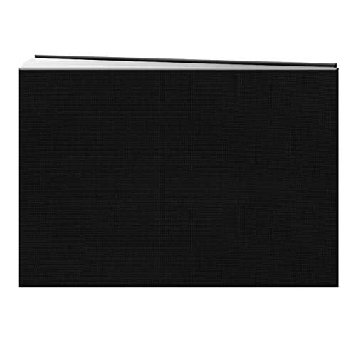 Pioneer 5 Inch by 7 Inch Postbound Fabric Frame Front Memory Book, Deep Black - color: Deep Black, size: 5"x7"