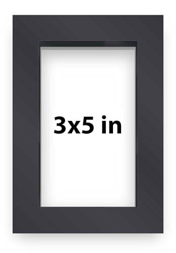 3x5 Inch Shadow Box Display Frame Matte Black Finish | 3/4" Depth of Usable Space| Interior Size 3x5 Inch or 5x3 Inch in| UV Resistant Acrylic, Acid-Free Backing, Wall Hangers | Made in USA - size: 3x5