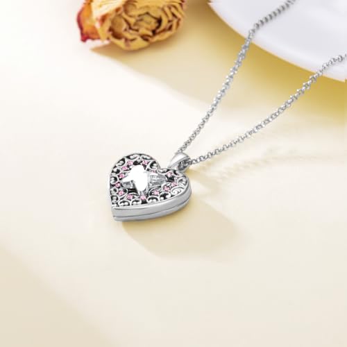 Dorunmo Personalized Locket Necklace 925 Sterling Silver that Holds Pictures Butterfly Birthstone Photo Heart Locket Custom Jewelry Congratulations New Beginnings New Job Gifts for Women - color: Butterfly, style: Only Locket