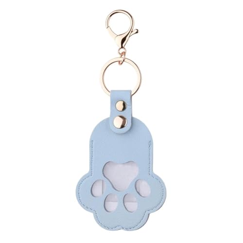 Pet Fur Keepsake Cat Dog Hair Storage Keychain for Dogs Cats Sympathy Remembrance Gift Photo Holder Keychains - color: Blue