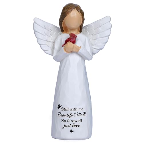 Angel Cardinal Gifts for Women Red Cardinal Decor Angel Figurine Sympathy Gifts for Loss of Mother Mom One Grief Gifts for Women Memorial Cardinal Gift Resin Home Decor Sculpted Hand-Painted - style: Cardinals 1